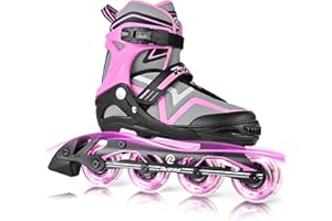 Ruthfot Patines en línea Ajustables para niños y niñas, Patines Luminosos para niños de 6 a 12 años de Edad, Patines Luminosos al Aire Libre para Mujeres y Hombres