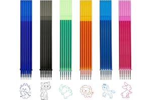 FloraVigo 36 wkładów wymazywalnych, kompatybilnych z Legami, dokładnie wymazuje, pisze delikatnie, końcówka 0,5 mm, wysokość 13 cm (6 kolorów, 36 sztuk)