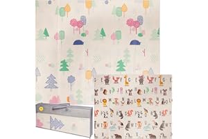 IBERIMARCAS Tappeto da gioco bambini 150×200×1,5 cm pieghevole reversibile atossico impermeabile antiscivolo palestra neonato tummy time bambini arco giochi neonato 0-3/3-6/6-9 mesi sviluppo sensoriale
