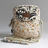 Cappadocia Vintage Kadın Ekru &Ccedil;i&ccedil;ek Desenli Omuz &Ccedil;antası 20 x 15 x 6,5 cm Bohem Tarz Mini El &Ccedil;antası Telefon &Ccedil;antası G&uuml;nl&uuml;k K