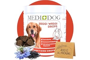 MEDIDOG Zeggi Weggi Premium Drops – 400 g – Schwarzkümmelöl, Zistrose, Kokosöl, hypoallergen