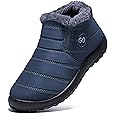 DUOYANGJIASHA Womens Snow Boots Fur Warm Ankle Booties Waterproof Comfortable Slip On Outdoor Winter Shoes Plus Size Blue