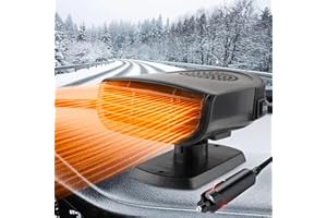 GBOKYN Car Heater, 12V 150W Portable Car Heater Defroster, 2 in 1 Heating & Cooling Fast Heating Defrost Defogger with Plug in Cigarette Lighter, Car Windshield Heater with 360° Rotating Base