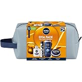 NIVEA Men Pack Complete Care Toiletry Bag, Gift Set for Men with Face Cream 75ml + Shower Gel 250ml + After Shave Balm 100ml)