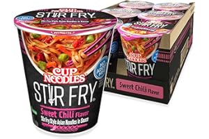 Nissin Cup Noodles Stir Fry Noodles in salsa, peperoncino dolce, 2,89 Ounce (confezione da 6), 6 conti (confezione da 1)