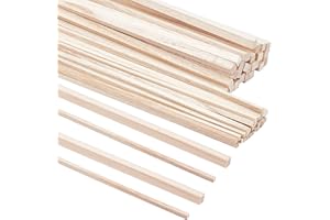 OLYCRAFT 60 bastoncini in legno di balsa Craft Wood, quadrati, per progetti fai da te