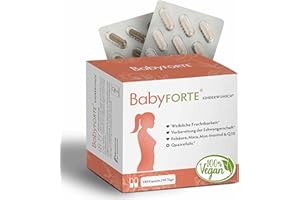 ‎BABYFORTE BabyFORTE Kinderwunsch Tabletten | vegan | Folsäure 800 μg, Quatrefolic®, Maca, Inositol, Jod | 180 Kapseln | Vitamine Schwangerschaft