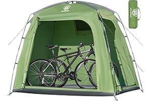 EVER ADVANCED Fahrradzelt für 2-3 Fahrräder, Fahhrradgarage 200x120x165cm, PU 4000MM Wasserdicht Gerätezelt für Fahrräder, Motorräder, Gartenwerkzeuge, Tragbarer Kompakter Fahrradschuppen für Freien
