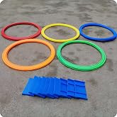 Apartment Hopscotch Ring Game Set 22 Pieces - Kindergarten and Outdoor Garden Activity Training Circle 27 Cm