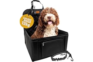 FIRSTPAW Fotelik samochodowy dla małych i średnich psów – siedzisko samochodowe na tylną kanapę i przednie siedzenie, wysokiej jakości i wodoszczelny, czarny transporter dla psów