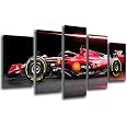 Set quadri decorativi Auto sportiva, Ferrari 488 bianca, stampa