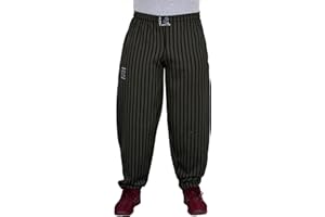 ESRA Herren Bodybuilding Hose Sporthose Fitnesshose Trainingshose Bodybuilderhose Jogginghose gestreift Herren Sport Hose mit Streifen SP01