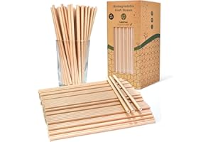 GOBETREE 300 pailles en papier biodégradables kraft, pailles jetables écologiques compostables. Idéales pour fêtes, anniversaires et célébrations. Boissons froides et chaudes
