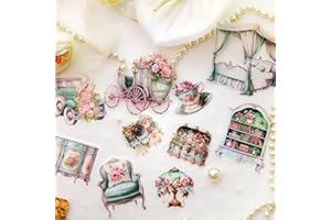 ‎ARPAPER Scrapbooking Stickers Set 60pcs Scrapbook Zubehör Aufkleber Vintage Stickers Aesthetic Kutsche, Auto, Tasse Sticker für Fotoalbum,Scrapbooking,Calendar(Viktorianische Hofserie)