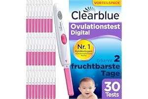 Clearblue Kinderwunsch Ovulationstest Kit Digital, 30 Tests + 1 digitale Testhalterung, Fruchtbarkeitstest für Frauen / Eispr
