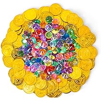 201 stuks piratenschat, piratenschatkist met 100 plastic gouden