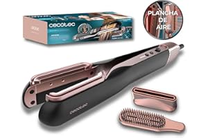 Cecotec Plancha de Pelo con Aire RitualCare Air Lisse 2in1 Black. 1000W, Seca y Alisa, Reduce el Daño por Altas Temperaturas, Motor Digital, 106000RPM, Ranura Alta Presión, Plasma, Cerámica, Queratina