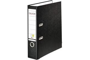 Falken Segregator PP-Color segregator biurowy z tworzywa sztucznego A4 szeroki 8 cm czarny. Wyprodukowano w Niemczech. Segregator Wegański Vegan Segregator szczelinowy Segregator z mechanizmem