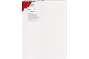 KREUL 593040 - Stretched Canvas, châssis 30 x 40 cm qualité débutant, pour peinture acrylique et gouache, toile en coton avec 4 couches de fond, White
