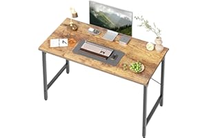 ‎BEXEVUE BEXEVUE Desk, 100 x 48 cm Small Computer Desk, Office Table for Study Room, Bedroom, Industrial Design, Metal Frame, Wooden PC Table for Home and Office