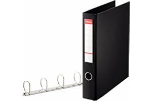 Esselte 4 segregatory, PP, mieści do 380 arkuszy, 60 mm kręgosłupa, 82407 - A4, czarny