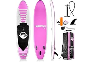 SereneLife Stand Up Paddle Gonflable Adulte 6” – Planche de Paddle avec Accessoires Sup, Sac de Transport, Pont Antidérapant, pour Mer, Lac, Rivière