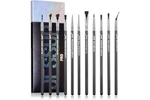 Jessup Set 11 pennelli eyeliner occhi professionali Linea a punta piatta conica angolata precisione acqua Nero/Argento T324