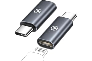 HOSOW Adaptateur Lightning vers USB C (Lot de 2), Adaptateur Lightning Femelle vers USB C Mâle 60W Charge Rapide pour iPhone 17/16 Pro/15 Pro Max/15 Plus,iPad, Samsung Galaxy S25/S24/S23, Pas pour Audio/OTG