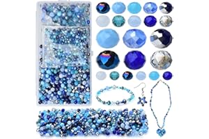 Sunhaty 1000 Stück Facettierte Glasperlen Rondelle Kügelchen 4mm 6mm 8mm Kristall Facettierte Perlen für Armbänder Halskette Ohrringe Schmuckherstellung - Blau