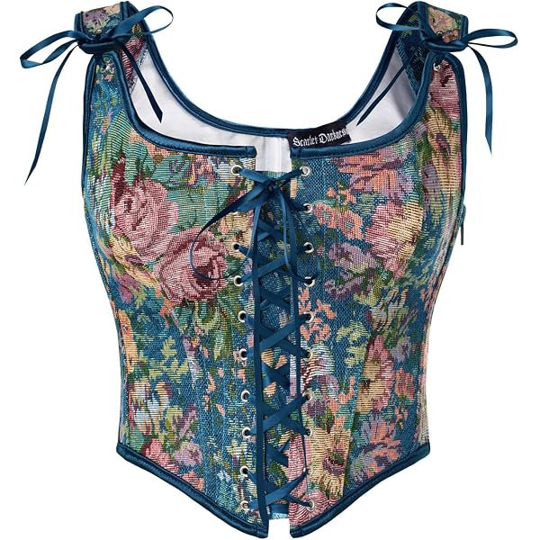 Haut Court Vintage Médiéval Renaissance à Lacets Pour Femme - Corset Marron Cuir Synthétique