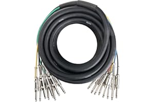 Pronomic Stage MJJ8-10 Multicore Kabel 8 x 6,3 mm Klinke mono auf 8 x 6,3 mm Klinke mono 10 m