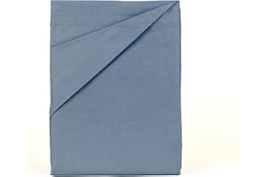 TRAMAS+ Juego de Sábanas 100% Algodón 4 Piezas Sabana Bajera Ajustable – Encimera – 2 Fundas de Almohada (Cama 135, Indigo)