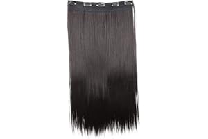 ‎CAISHA CAISHA 60cm Clip In Extensions Lara Haarverlängerung Haarteil Glatt Schwarzbraun C52