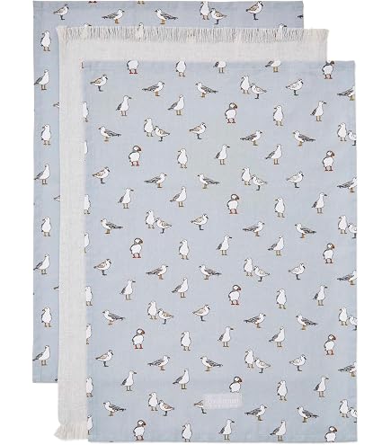 British Christmas Tea Towel Set - Pack Of 3 Festive Kitchen Towels With Stag Design | Holiday Home Decor