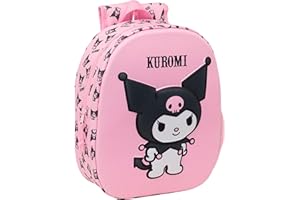Safta KUROMI 3D - Mochila Escolar, con Diseño 3D, Adaptable a Carro, Ideal para Niños de Diferentes Edades, Cómoda y Versátil, Calidad y Resistencia, 27x10x33 cm