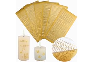 ‎BOLOSA Bolosa 6 Stück Buchstaben Aufkleber Gold, Buchstaben zum Aufkleben, Buchstabenaufkleber, Aufkleberbuchstaben, Wachsbuchstaben für Kerzen, von Postkarten, Grußkarten oder Hochzeitskarten