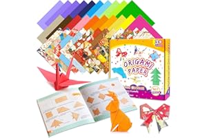 LIKYMO Origami Paper - Gifts for 6-12 Year Old Girls Boys, Origami Kit with 360 Paper 60 Patterns and Guiding Book, Arts and Crafts Origami Set for Kids