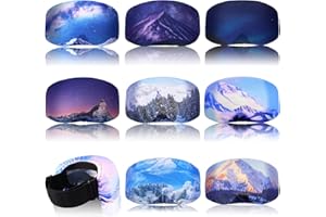 CIVANER 8 Pieces Ski Snowboard Goggle Cover Microfiber Ski Goggle Protector Snow Sports Goggle Cover Sleeve Lens Scratch Dust Protection for Outdoor Activities Travel Storage Accessories