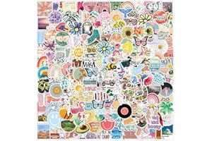 Ptyism 200 Pièces Stickers Aesthetic，Autocollant Aétanche丨Stikers Waterproof，Autocollants en Vinyle Waterproof Gommettes Pour les Ordinateur portable,guitare, bouteille d'eau, téléphone portable etc