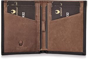 Donbolso® Rom I Slim Męski portfel ze skóry, z kieszenią na monety, Czarno-brązowy, vintage, ohne Münzfach, Vintage