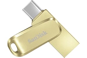 SanDisk Ultra Dual Drive Luxe Flash Drive 256 GB, pamięć USB C, do 400 MB/s, dwustronne złącza USB typu C i USB typu A, do tabletów, Mac, komputerów, kolor złoty