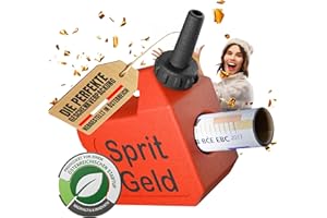 Tankgutschein Geschenk Spritgeld - humorvolle Art für Geldgeschenk Verpackung - Roter Benzinkanister - Geldgeschenke Geburtstag - Führerschein bestanden Geschenk - ScheinBox - bis zu 20 Geldscheine