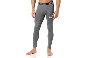 MEETYOO Leggings Hombre, Pantalón de Compresión Secado Rápido Pantalones Deporte Mallas Largas para Running Fitness Yoga