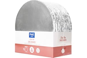 PME Set de 10 Plateaux à gâteau Ronds avec bords enveloppés, Argentées (10" / 25cm), Argentée