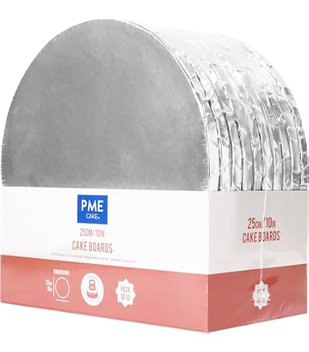 Generico Cake Board Argento 25 Cm | SottoTorta Rigido In
