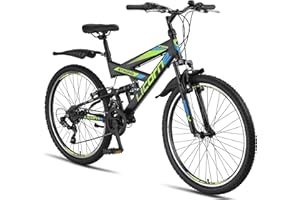 Licorne Bike Premium Strong V rower górski o średnicy 24 i 26", rower dla chłopców, dziewcząt, kobiet i mężczyzn, 21-biegowa przerzutka, pełne zawieszenie
