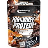 IronMaxx 100% Whey Protein Powder - Dark Cookie Salted Caramel 500g Bag | Reduced Sugar and Water Soluble Whey Protein | Avai