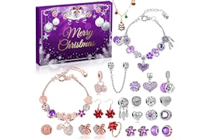iZoeL Adventskalender Schmuck Lila 2025 Mädchen Teenager Frauen Schmuckkalender Adventskalenderschmuck Weihnachtskalender 24 tolle Damen-Schmuck wie Halskette Ringe Ohrringe Armband DIY