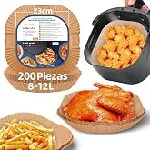 HONYAO Thickened Paper 23 x 23 cm for Air Fryer 8-12 L, 200 Pieces XXL Oven Paper Oil-proof Waterproof Disposable Non-Stick S