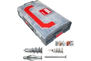 TOX L-BOXX mini zestaw kołków rozporowych do wnętrz, 120 elementów, możliwość regulacji, możliwość układania w stos, ze spiralą, Spiral Plus i Acrobat w różnych rozmiarach, do mocowania płyt